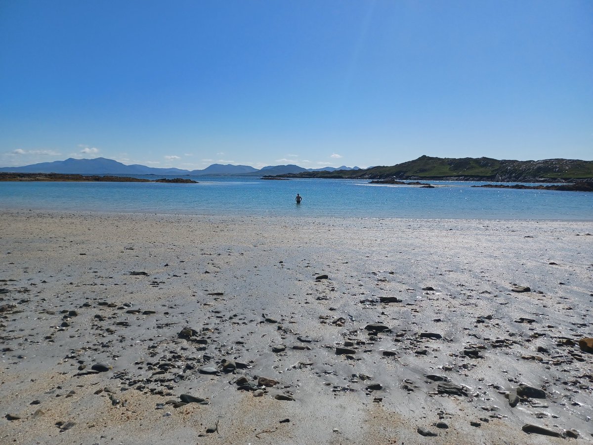 Yeah, bliss at @VisitInishbofin @VisitConnemara after a few attempts I ventured into the water...I then didn't want to come out - love it #InishBofin #Connemara