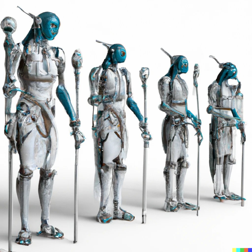 IriarteGahete's tweet image. Hoy, por fin, me ha llegado mi invitación para abrirme una cuenta en «DALL·E» de OpenAI. (@DroidsAndDruids 👀)

Yo:
—«Droids &amp;amp; Druids»

DALL·E:
—