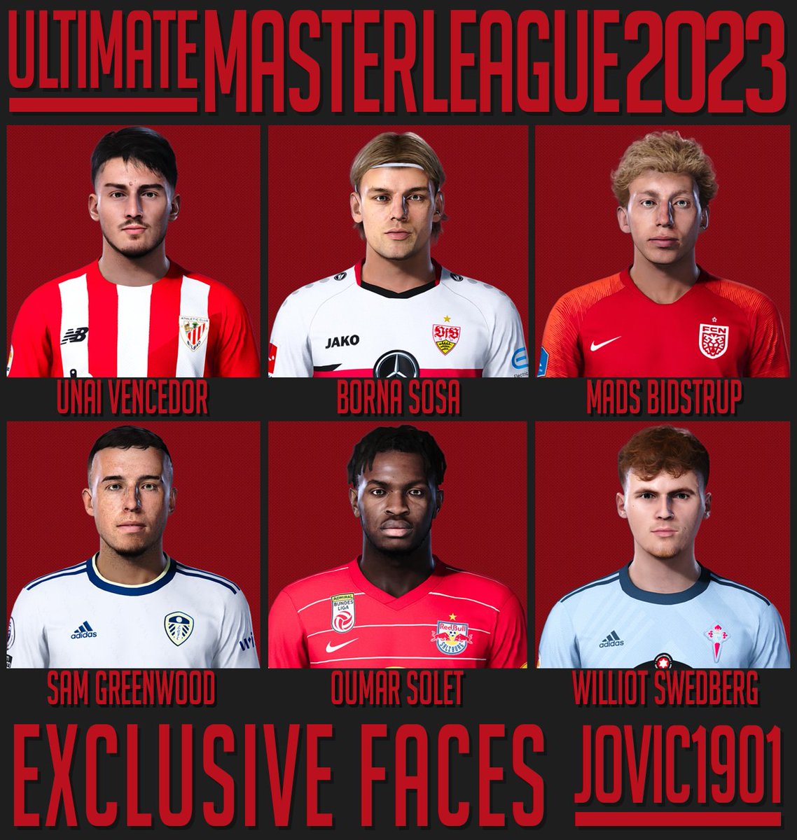 UMLmod's tweet photo. The Premium version of the Pre Season Edition now includes an UML Exclusive facepack made by @1901Bj !

#jovic1901 #PES2021 #PES2022 #eFootball #MasterLeague https://t.co/tdIJpMGGlk