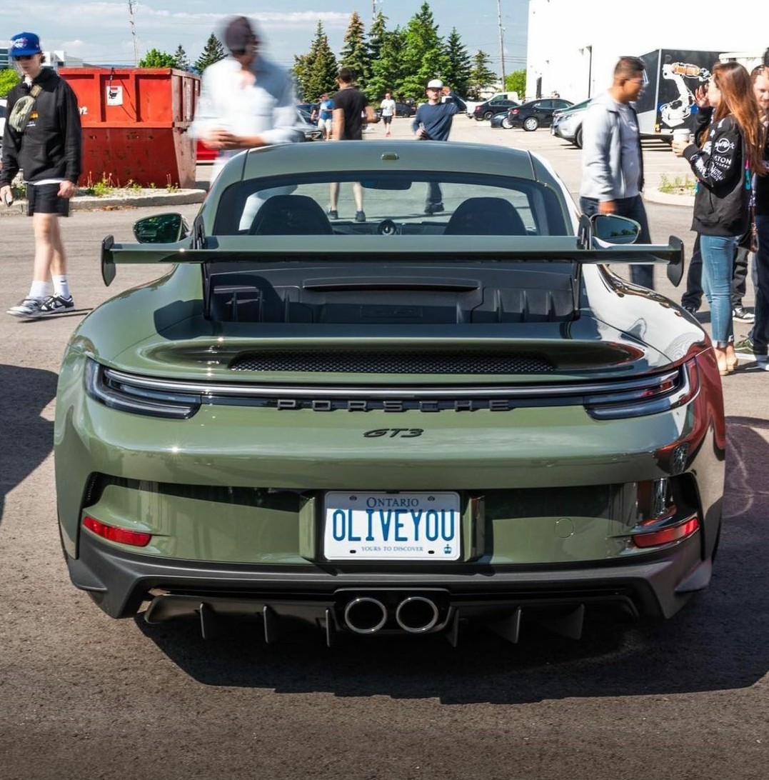PorscheCIub's tweet photo. Paint-to-Sample Black Olive 992 GT3 https://t.co/vOjqvHTJtW