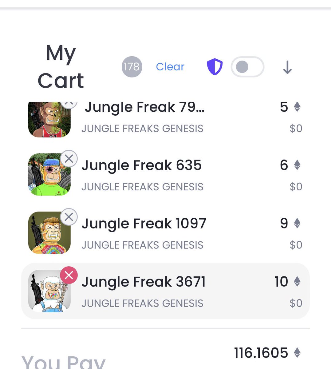 Babar_NFTs's tweet photo. Just checked on @gemxyz. 

186 listed on OS. 

178 @JungleFreaksNFT < 10ETH floor

150 @JungleFreaksNFT < 1ETH floor

With my idea, if we sell out (and we will), 10ETH floor is possible.

But let bring back to +1ETH / +3ETH / +5ETH and more 

👀👀 https://t.co/aV8nVl1iu6