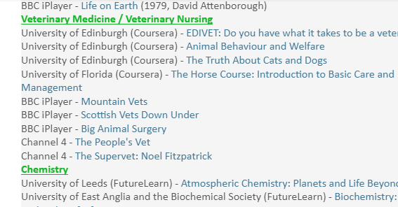 Sixth form teachers. Happened upon this lovely list of ideas and courses Y12 students could explore, to inform their choices and enhance UCAS applications. Please retweet if useful 🙂docs.google.com/document/d/1V9…