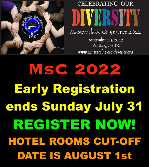 MsCNews's tweet photo. Today is the day to save.  Early registration ($200) is over tonight.  Standard registration kicks tomorrow, August 1st until August 22nd.  And do not forget, you have to register to book your room.

Register today by visiting:
https://t.co/2j9givFDeJ https://t.co/Lcpx6TkrEk