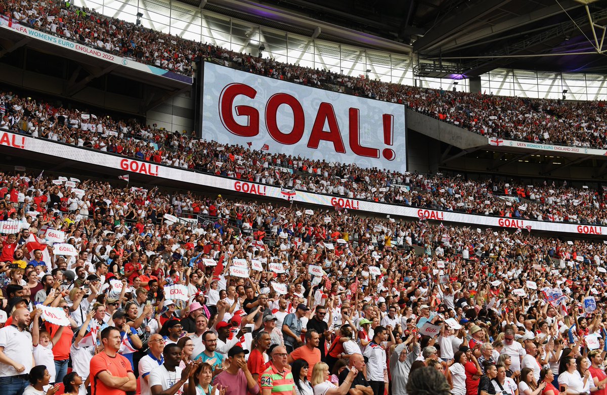 England's tweet photo. A magnificent moment at @wembleystadium 🙌

@ellatoone99 puts our @Lionesses 1-0 up against Germany in the #WEURO2022 final! https://t.co/sx4bUXX02Q