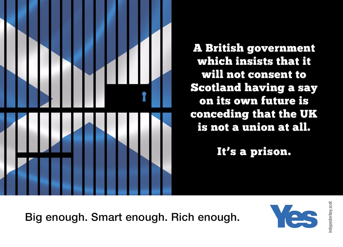 ochilwarrior's tweet photo. A British government which insists that it will not consent to Scotland having a say on its own future is conceding that the UK is not a union at all. It’s a prison. https://t.co/Imd9FjUkyg