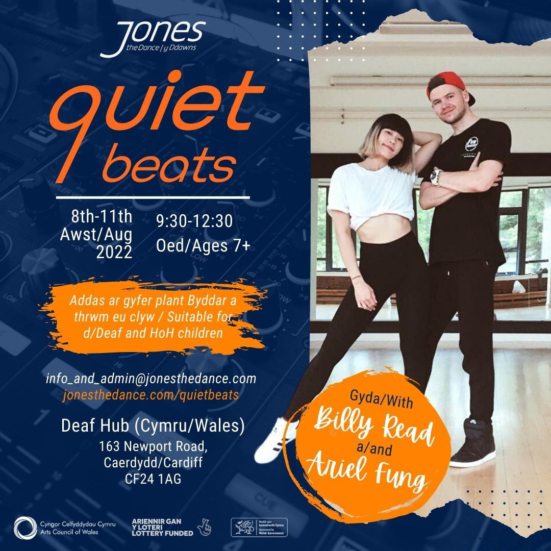 DefMotion's tweet photo. Next week, @arielfungdancer and I are running dance workshops as part of ‘Quiet Beats’ by @JonestheD for young d/Deaf and HoH kids people at @DeafHubWales Cardiff Deaf Centre.

The sessions will take place from 8th til 11th August 2022, 9:30am til 12:30pm each day. https://t.co/o42hJPFUM6