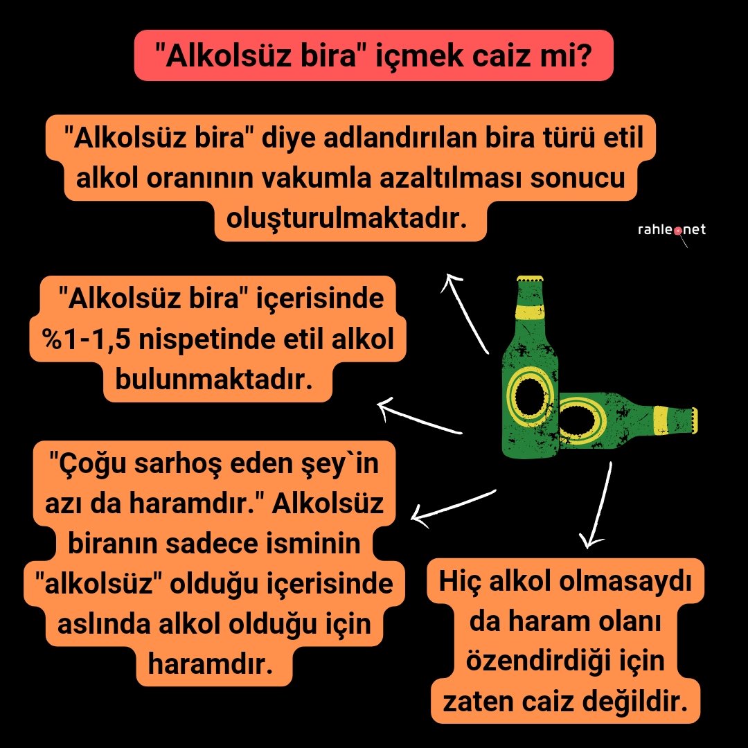 "Alkolsüz Bira" caiz mi? 📍rahle.net/alkolsuz-bira-…

📌 Son zamanlarda “helal bira” gibi rahatsız edici isimlerle ne yazık ki İslam dünyasında pazarlanan alkolsüz biralar gerçekten helal mi? 

#alkolsüzbira #haram #helal