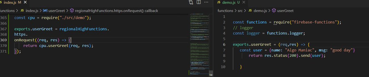 ManiacAlgo's tweet image. Rest is simplified by cloudFunction.Send trough your client and get the response with less configuration 😎.
#CloudFunction #gcp #Backend #gcloud #NodeJS #Serverless
#javascript #function
#googlecloud #GCP #function
