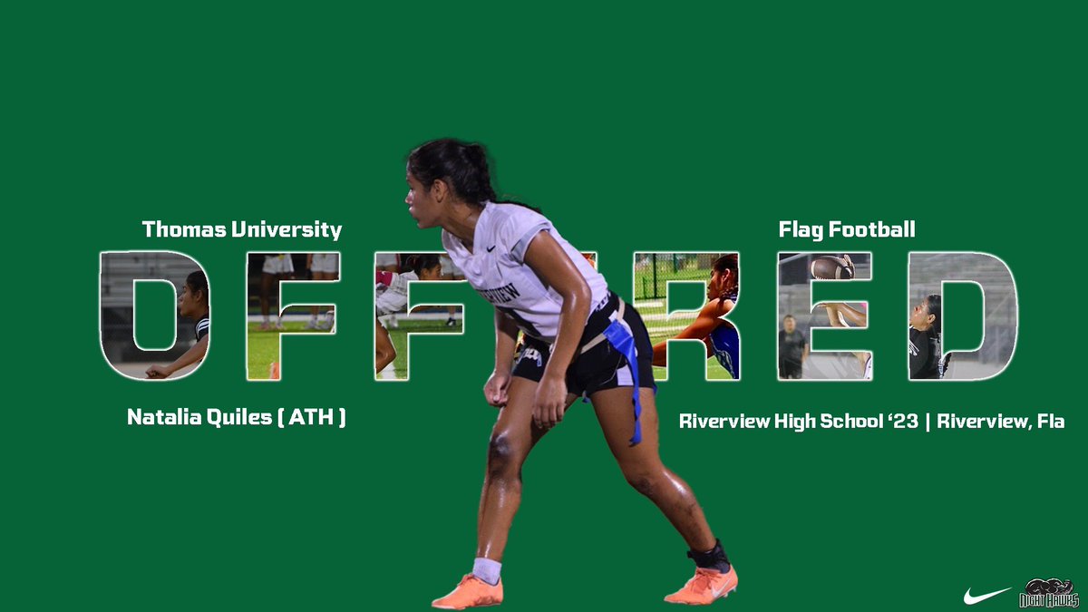 Natalia Quiles (@natalia34208057) on Twitter photo Blessed to receive my third offer to Thomas University! 💚🖤 Thank you God! <a href="/RVSharksFlag/">Sharks Flag Football</a> <a href="/NightHawksWFlag/">TU Flag Football</a> Blessed to receive my third offer to Thomas University! 💚🖤 Thank you God! <a href="/RVSharksFlag/">Sharks Flag Football</a> <a href="/NightHawksWFlag/">TU Flag Football</a>