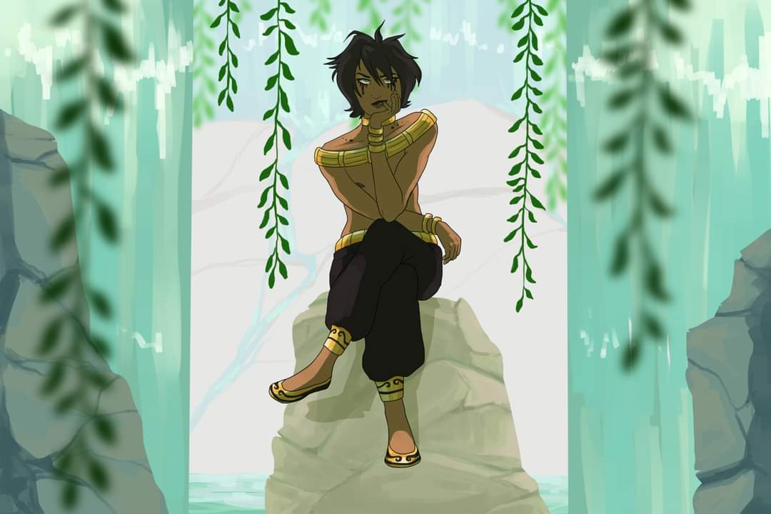 SmuttleyArt's tweet photo. An #originalcharacter I adopted from #toyhouse in his paradise home. #art #digitalart #drawing https://t.co/zyrPuUNuu8