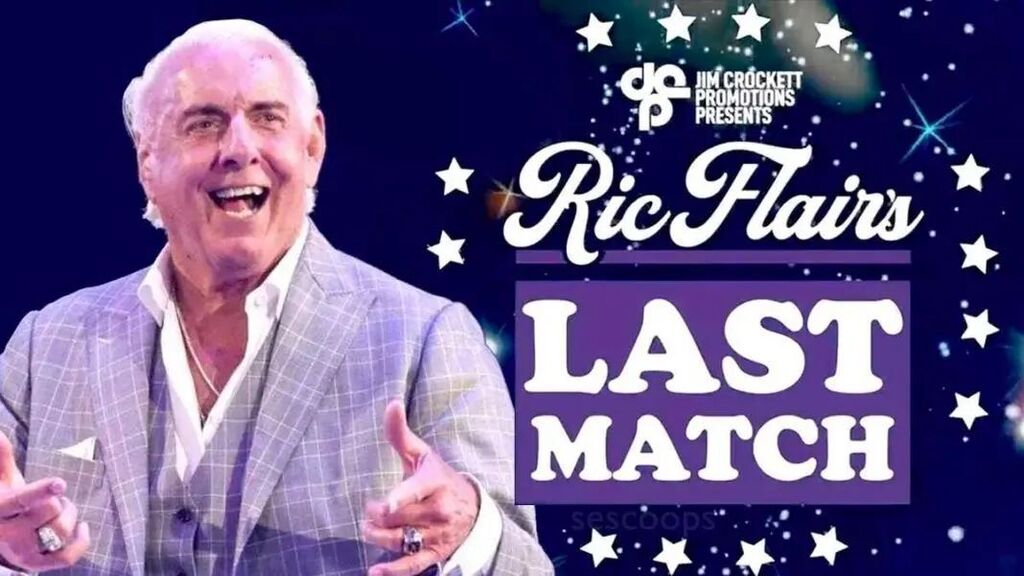Everythingpostn's tweet photo. Ric Flair's last match is airing now, don't miss it!

#ricflair #ricflairslastmatch #thankyouric #thankyouricflair #jimcrockettpromotions #wrestling #wrassling #everythingposting https://t.co/1f2CYTECek