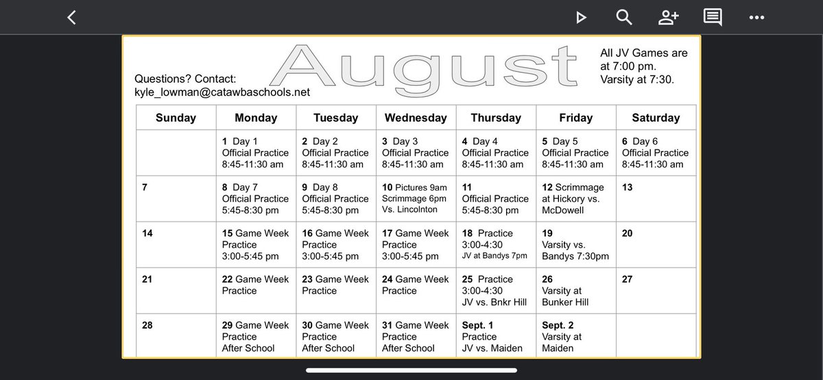 Football Tryout Info