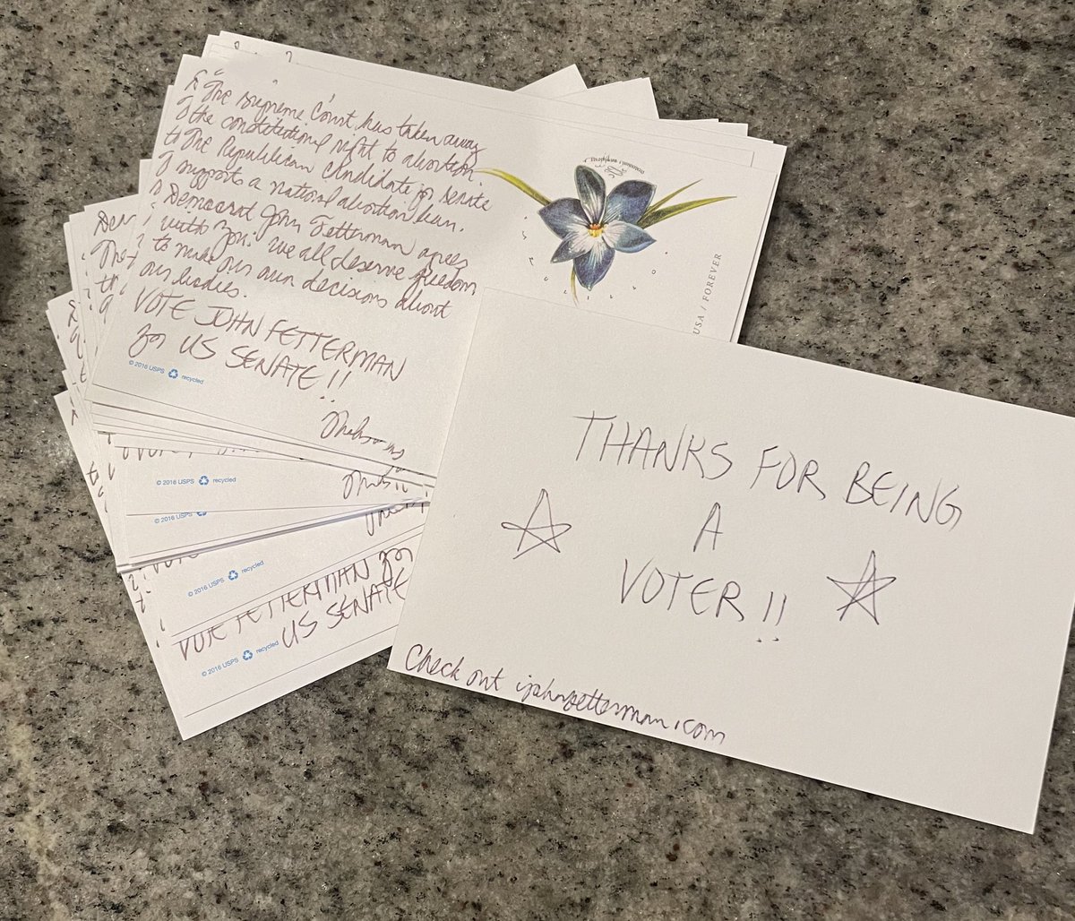 jonesy_ii's tweet photo. @JohnFetterman I just wrote postcards to PA voters-John Fetterman agrees that we all deserve freedom to make our own decisions about our bodies. Postcard signup: https://t.co/lXGIeaoac4 #activateVote https://t.co/23b6egZNYO