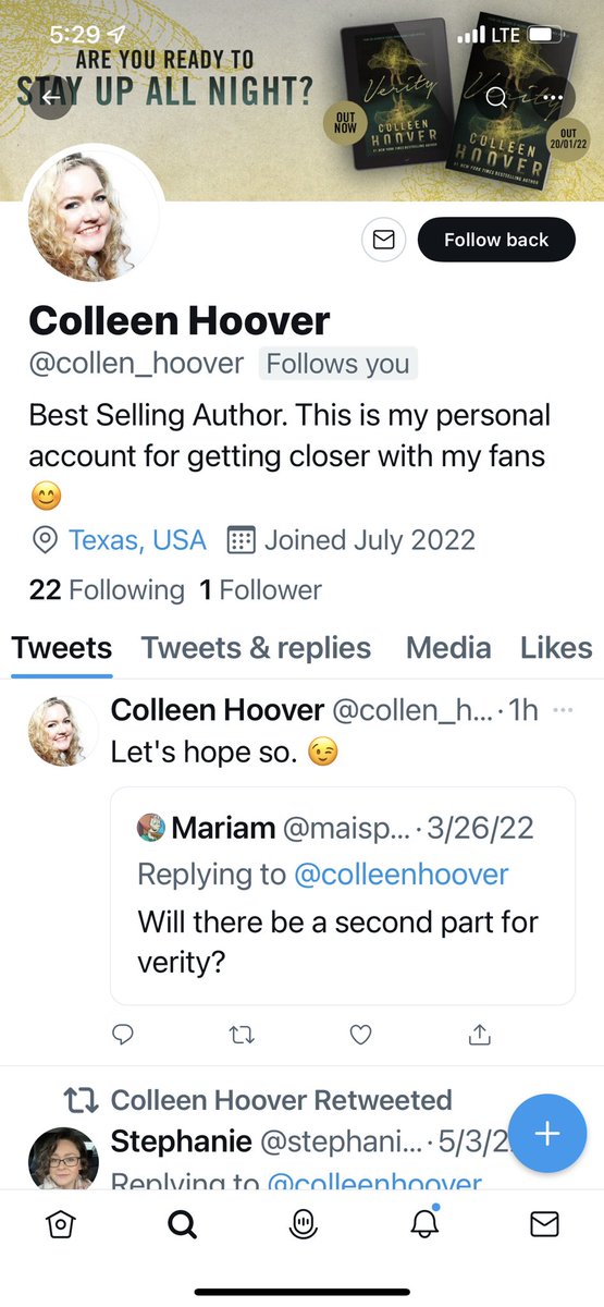 This is a fake account. I’d at least spell my name right. 👀😅 @collen_hoover