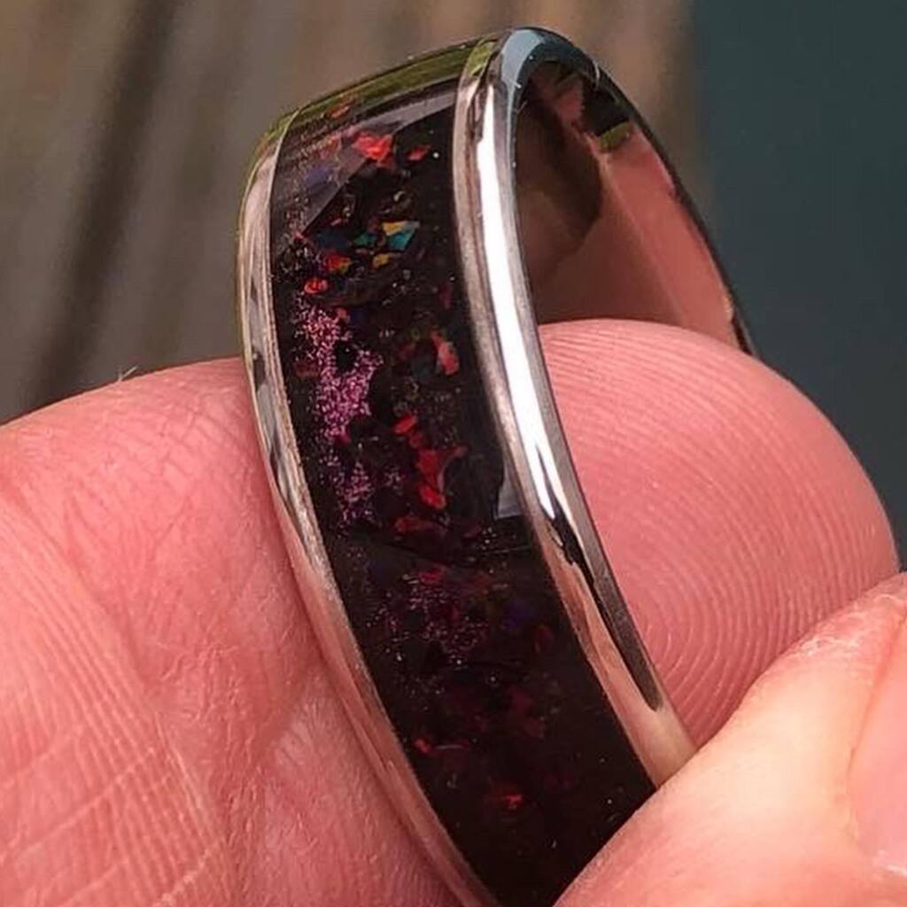 RingsOfEden's tweet photo. Close ups of Prometheus &amp; Molten Black Opal. 

#ringmaker #rings #engagementring #weddingring #chameleon #pigment #synthetic #opal #black #red #dark #stainlesssteel #jewellerydesign

#love #instagood #like #follow #instagram #photography #photooftheday #beautiful #fashion #b… https://t.co/0WCOACKKFm