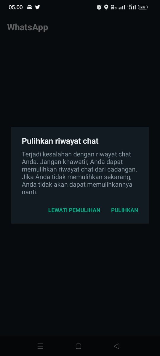 fahealing's tweet photo. Lagi liat snap orang tbtb malah ke logout sendiri dan gabisa di pulihkan lewat cadangan🥲 @WhatsApp https://t.co/dhtZRPhI9F