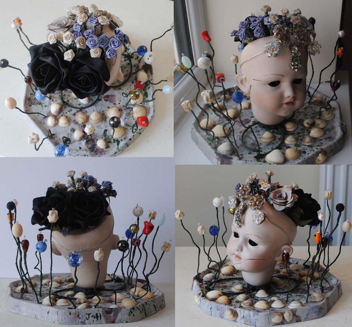 JoannaHartist's tweet photo. “Mistress Mary, Quite contrary, How does your garden grow?” -28.07.2022
..
#dollhead #mixedmediaart #assemblageart #misstressmaryquitecontrary #foundobjectassemblage #outsiderart #papermacheart #flowerart #dollart #brokendoll #crackeddoll https://t.co/65WLBTWaIb