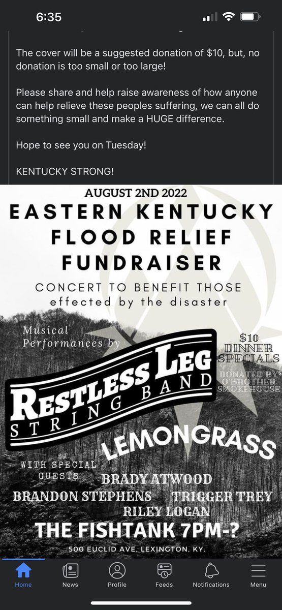 Du_ma_nhieu's tweet photo. If you live nearby or have friends in the vicinity, come on out for a great cause and some fine pickin’.
Courtesy of Ishi Wooton of #RestlessLegStringBand
#EasternKentuckyFloodRelief https://t.co/QWG3Nq79j3