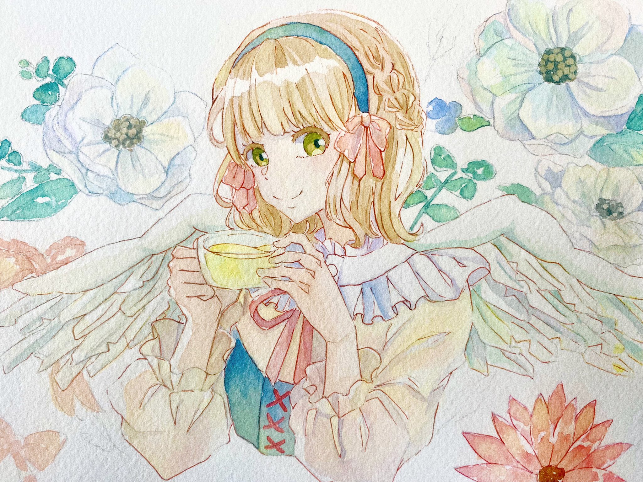 花菜 天使のお茶会 イラスト 水彩イラスト イラスト好きな人と繋がりたい T Co C15rlcdqgx Twitter