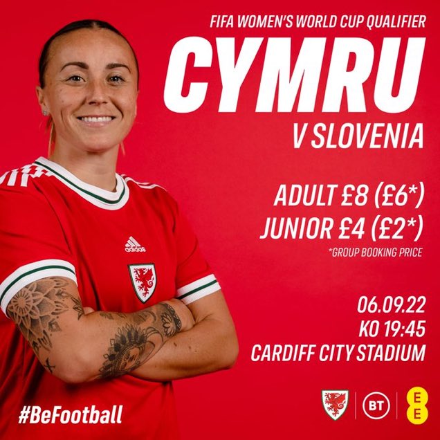 Enjoyed that historic match tonight? Then get your tickets for this huge, huge match for <a href="/Cymru/">Wales 🏴󠁧󠁢󠁷󠁬󠁳󠁿</a>. Let's fill the stadium and get our girls to the <a href="/FIFAWWC/">FIFA Women's World Cup</a> 💪🏴󠁧󠁢󠁷󠁬󠁳󠁿