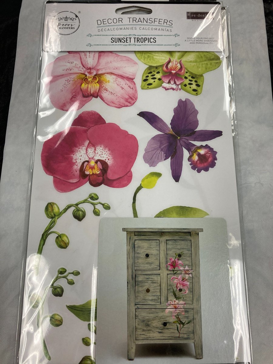 SandiBaecker's tweet photo. Sandi’s Shimmering Shepf now has 6” x 12” Redesign with Prima Decor Transfers!  These beautiful floral elements can add flair to your DIY project. https://t.co/xhpMF8pM3w