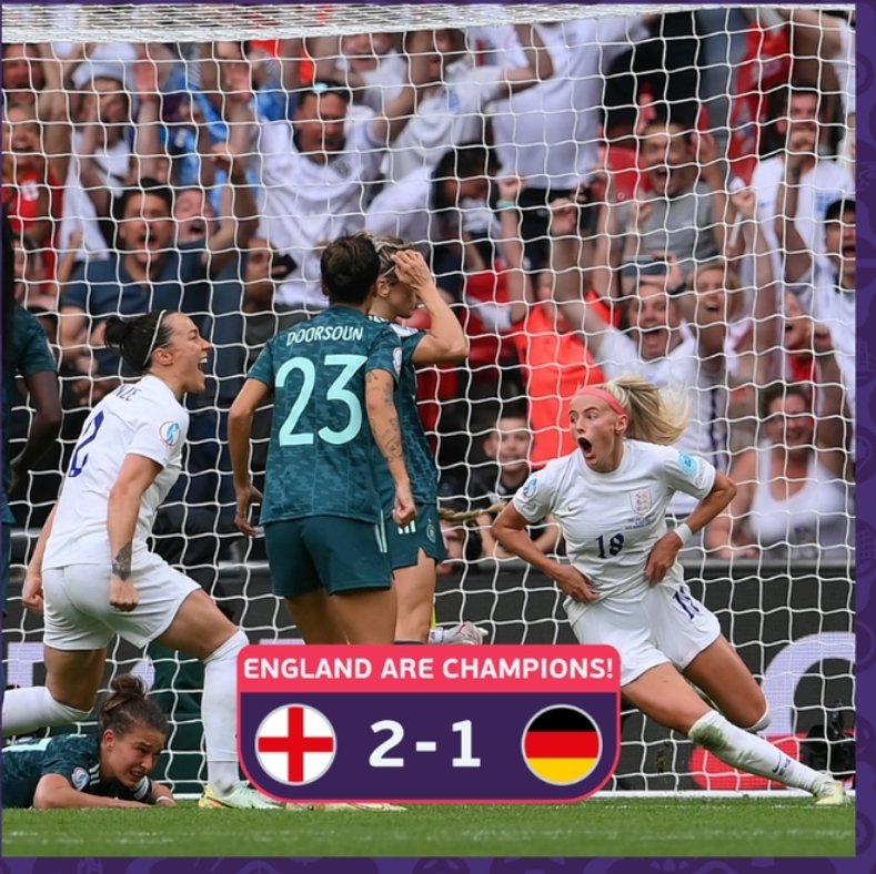 itgirlworlduk's tweet photo. They done it!! Well done ladies!! Took the ladies to bring it home 👏🏼 So proud! ⚽️  #WEURO2022 https://t.co/ZDxXSobKk2
