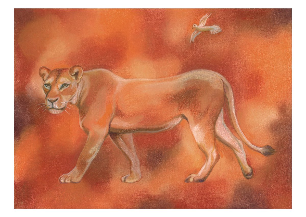 Seems like an apt moment in which to post this #lioness drawing! 🧡

#chalkpastel #UKMakers #CraftBizParty #HandmadeHour