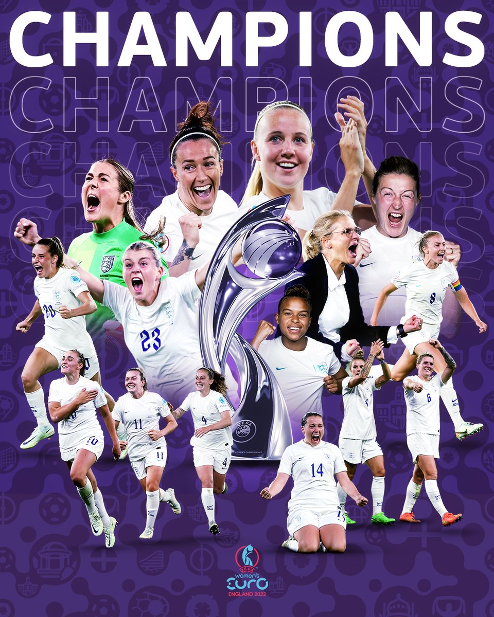 ✨🏆 𝐂𝐇𝐀𝐌𝐏𝐈𝐎𝐍𝐒 🏆✨

England win their first EURO title 🎉🎉🎉

#WEURO2022 | #ENG