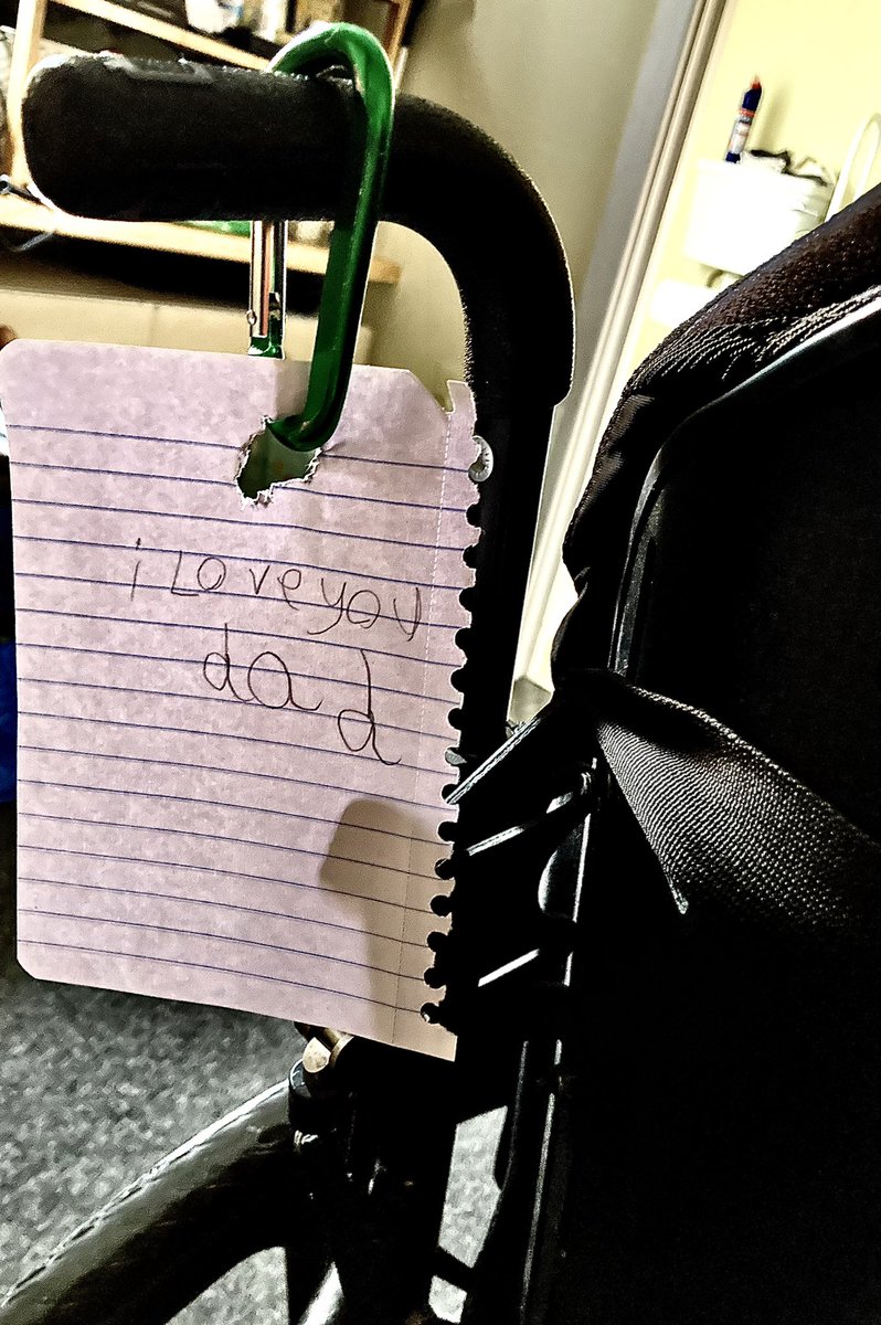 Woke up this morning and the wee one had tagged my chair.

#DisabledDad
#DisabilityPrideMonth