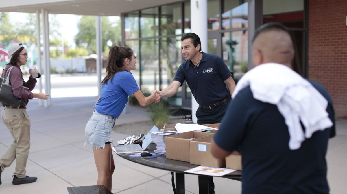 1marcolopez's tweet photo. 🙌🏻3 days until election day–no time to rest! This morning we knocked doors in the brand new LD9. There are TWO available AZHouse seats in this district, making it the most competitive district in the East Valley. ¡Vamos!💪🏽 #arizonaneedsus https://t.co/TvRzrsAheT