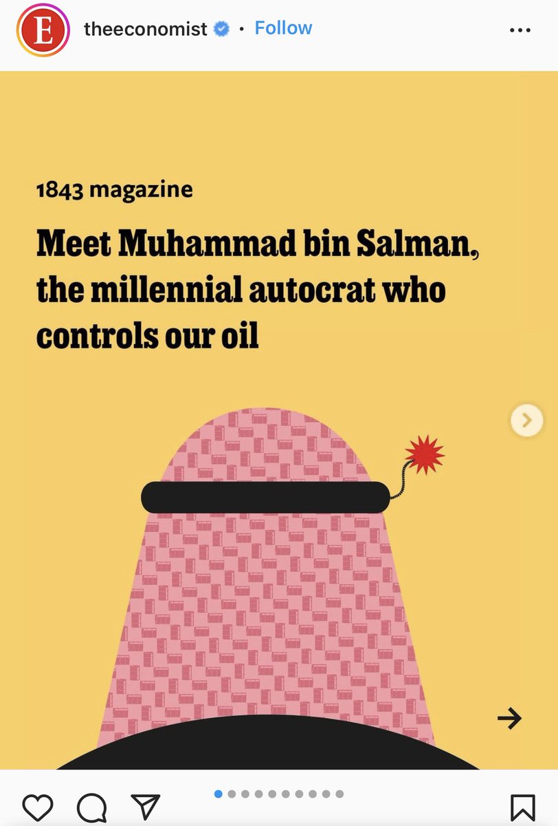Hessian_Mohd's tweet photo. #TheNaziEconomist

Today the Leftist Liberal Nazi racists at @TheEconomist portrayed the Traditional Saudi Head Dress "the Shumagh" as a bomb. Offending 30 million Saudi citizens while writing a defamatory article based on heresay and lies.

We are calling out their bigotry. https://t.co/6jth82o7Iu