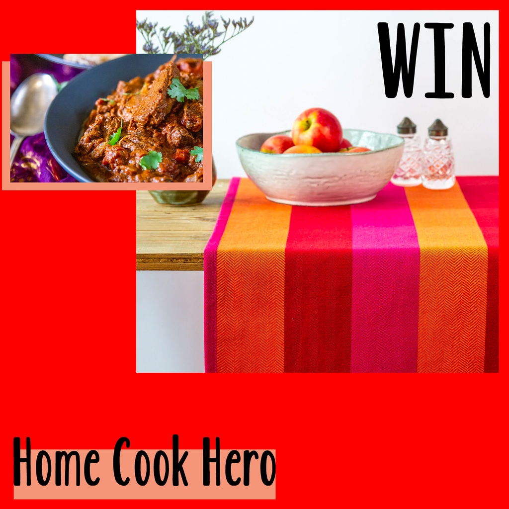 Tastesmiths's tweet image. Our #HomeCookHero partner this month is the wonderful @maisonelhoria who have offered a beautiful table runner from their 'Red O. Pink Collection!

Win six kits, six beers, and a lovely item of kitchenware by sending us or tagging us in your Tastesmiths curry creations!

#Curry