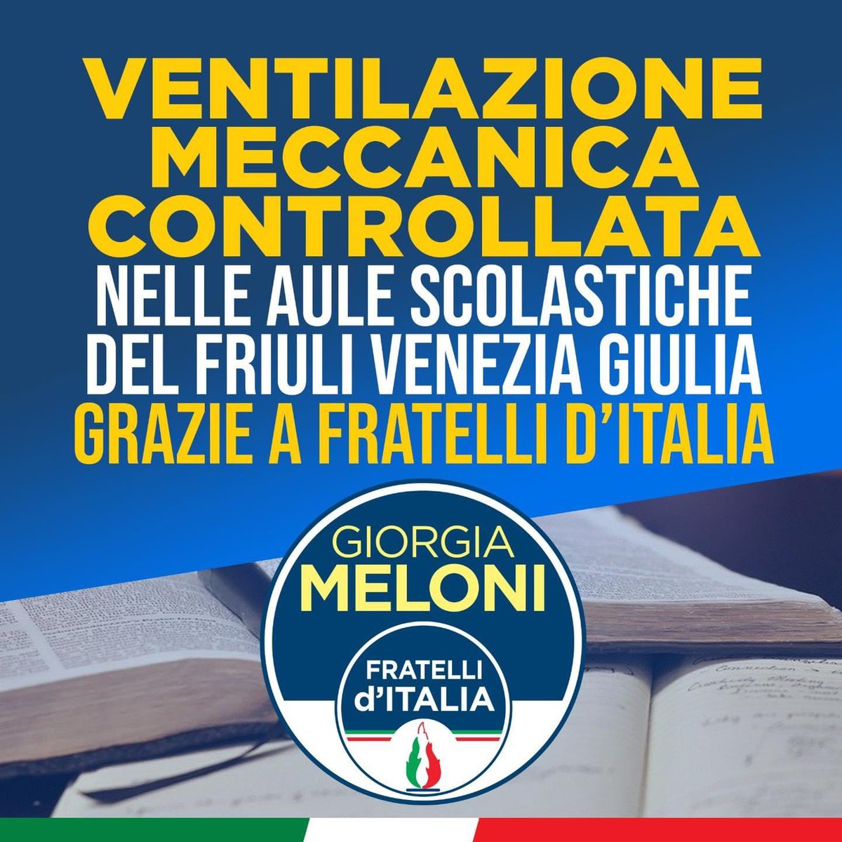FdiUdine's tweet photo. 🔵 Grazie a Fratelli d’Italia, le azioni serie per mettere in sicurezza le scuole diventano concrete 🇮🇹 https://t.co/Lf8UAlYhMv