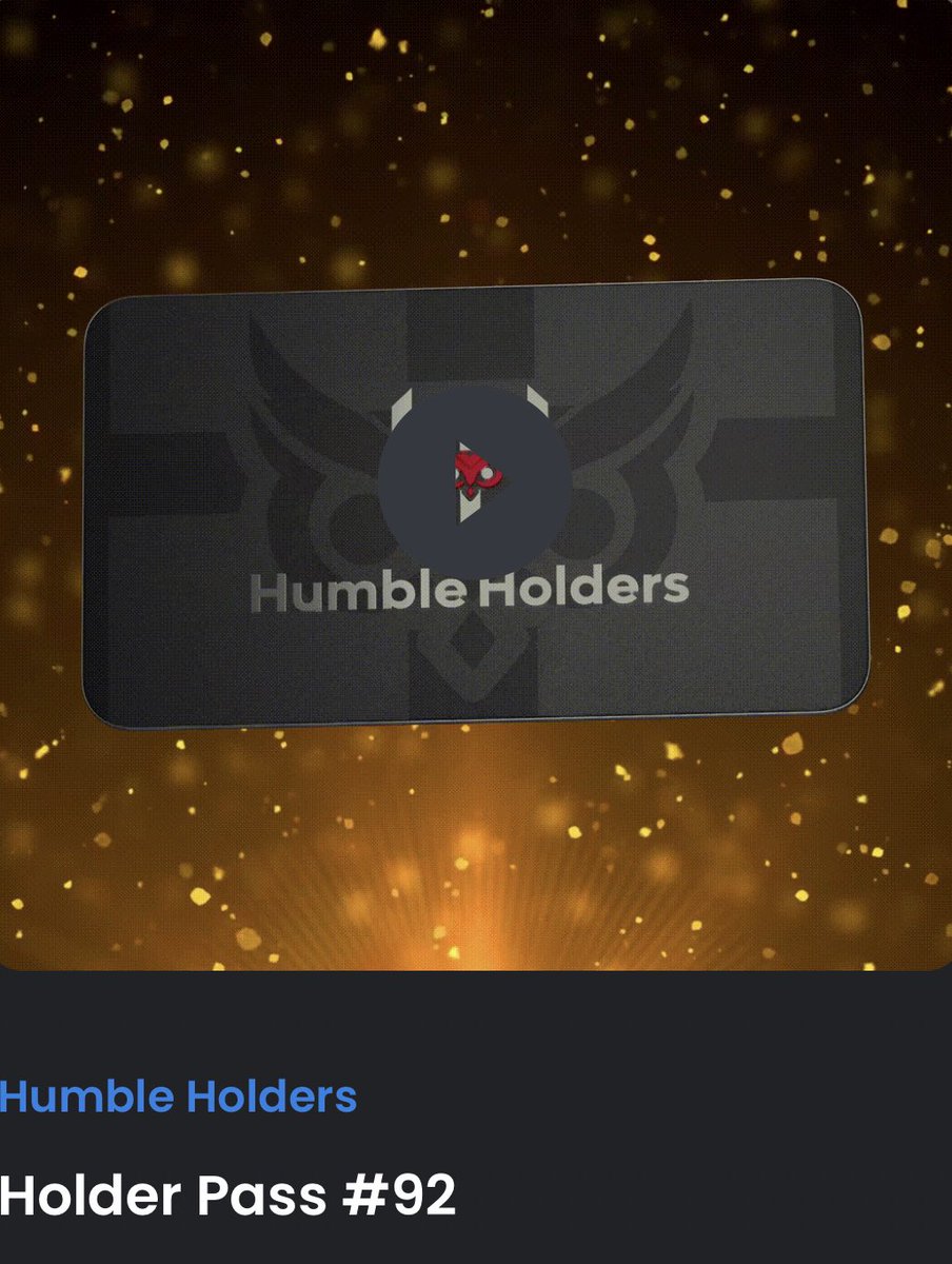 Proud holder of <a href="/HoldersHumble/">Humble Holders</a> pass, the most elite pass, born from <a href="/operationSIN/">operationSIN</a> community only. Thumbs up to <a href="/THe_Real_NFT/">Amin Azizi</a> for making it happen.

#HumbleHoldersHoldHigh #4H
<a href="/HatoETH/">Hato</a> <a href="/Jacktavo/">Jacktavo</a> <a href="/casualties/">/bran</a> @HeIenaKeller