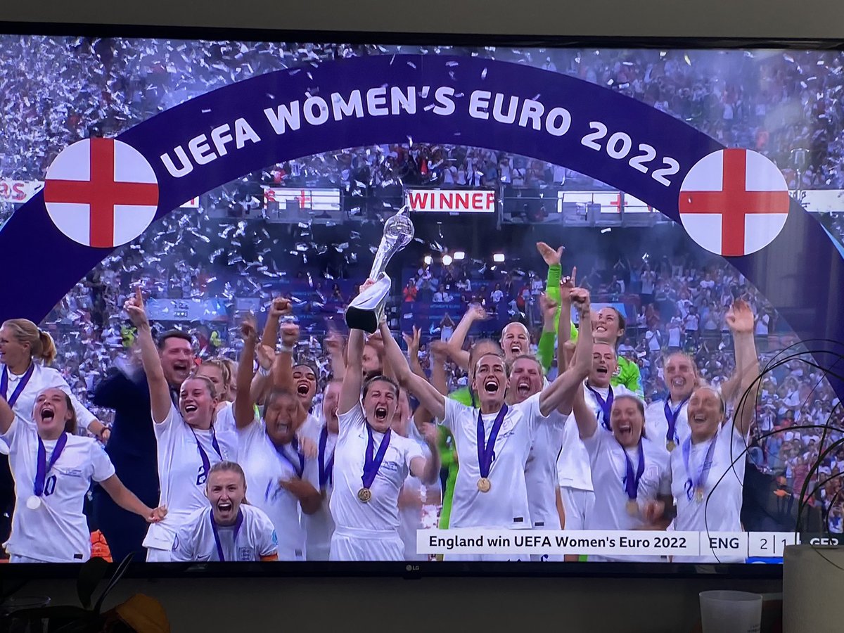 H_C_Smith's tweet photo. This is incredible! European Champions! Amazing achievement and with 87,000 in the stadium! #WEURO2022 https://t.co/EHuCfTKYlz