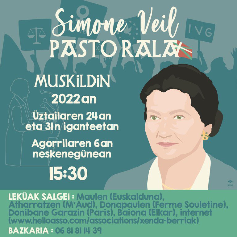 Inakiechaniz's tweet photo. 2ème représentation de la #Pastorale Simone #Veil à #Musculdy.
« Üsü gizon handiak / Pastoralak plazaratü
Egün emazte bihoztoi bat / nahi deizüegu aurkeztü »
« La pastorale honore souvent de grands hommes
Aujourd’hui, nous voulons vous présenter une grande dame. »
Milesker https://t.co/JYUSWhf9hj