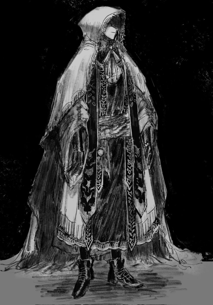 Wanted to draw some fancy clothes for mr first vicar because he deserves them ✨
Drew inspiration mainly from the choir set concept art and wanted to give him some sort of hood/veil similar to amelia