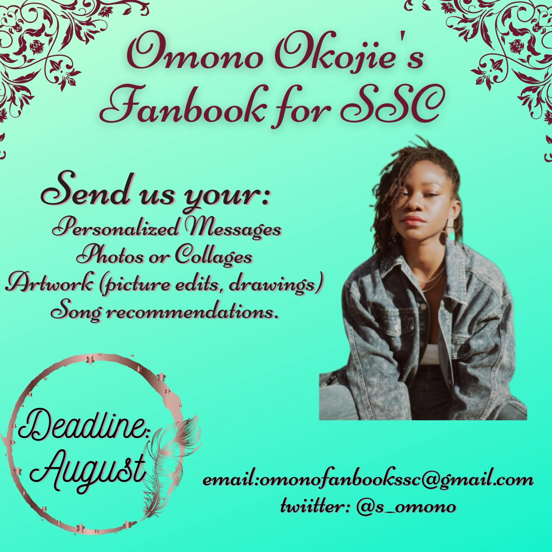 s_omono's tweet photo. Only a few weeks left to send your messages for Omono!! Don't miss this chance to sent her some love. 

Also, don't forget to send your messages for @forjennyboyd @SscDanielle and @BenSSCFanbook. https://t.co/dQdmU2yIaU