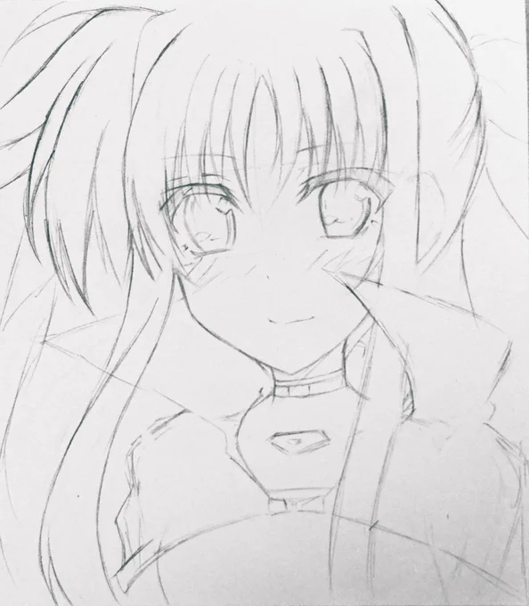 安定の仕上がりになった
フェイトちゃん下描き。

無印ペースなので髪がいつもより
多くなってます(*'∀`*) 