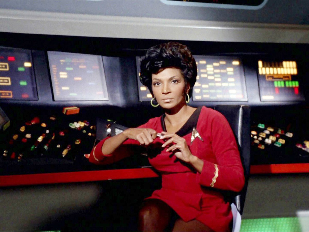 malorieblackman's tweet photo. Rest in peace and power, Nichelle Nichols.  You were an inspiration and an icon. 😔 https://t.co/lrmedFdXcC