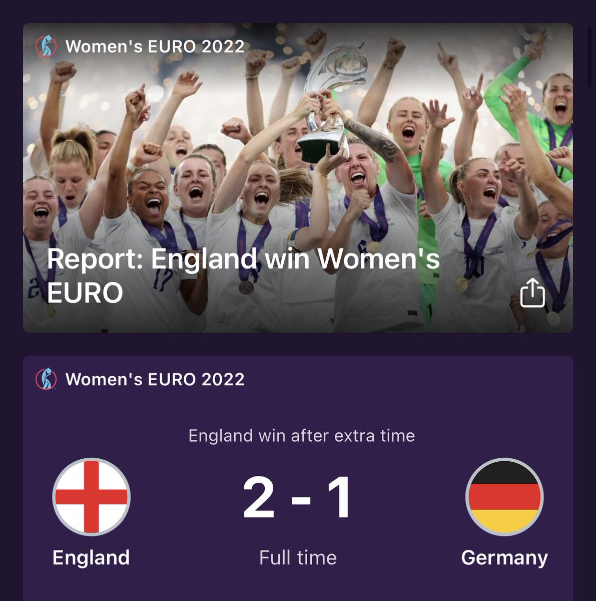 bletchley_mk's tweet photo. CONGRATULATIONS England 🏴󠁧󠁢󠁥󠁮󠁧󠁿 @Lionesses for an Emphatic win over Germany. #UEFAWomensEuro2022 @bletchley_mk https://t.co/XQ7V9MMxxU