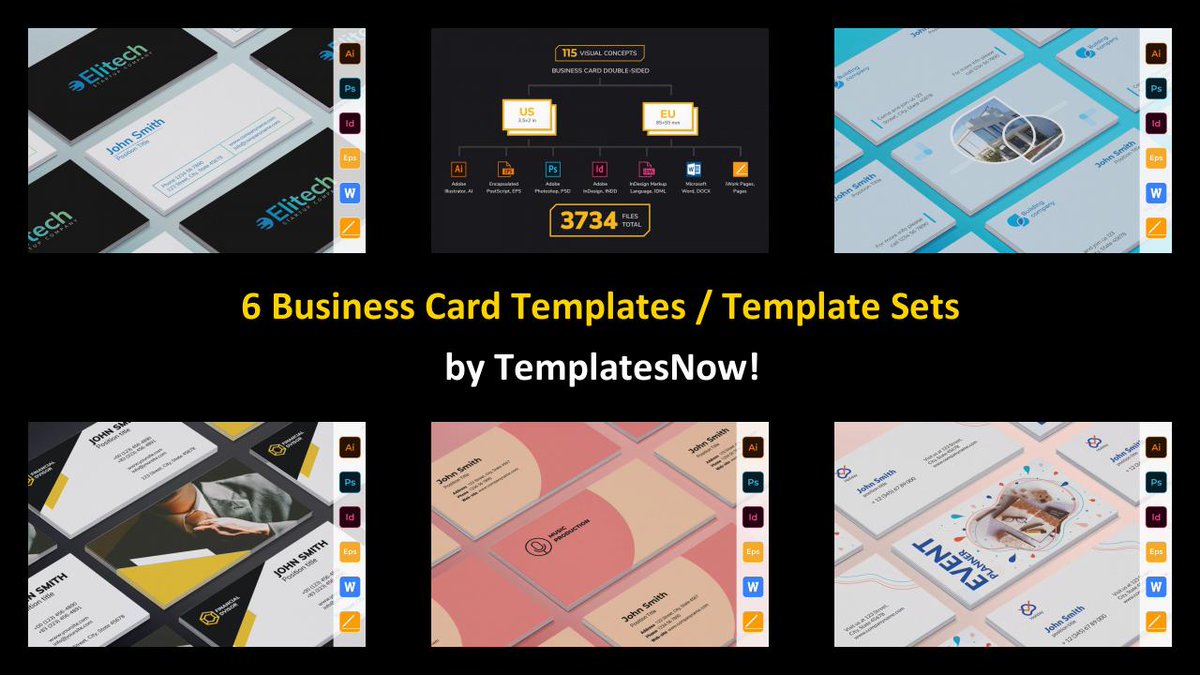 DavidZydd's tweet photo. 6 Business Card Templates / Template Sets by TemplatesNow! https://t.co/Zm5SIZuWuM #BusinessCardDesign #CardTemplates #entrepreneur #BusinessCardDesign #CompanyCard #IDCard #BusinessCardTemplate #webdesigner #IDCardTemplate #stationery #creative https://t.co/w1SBL6jXFu