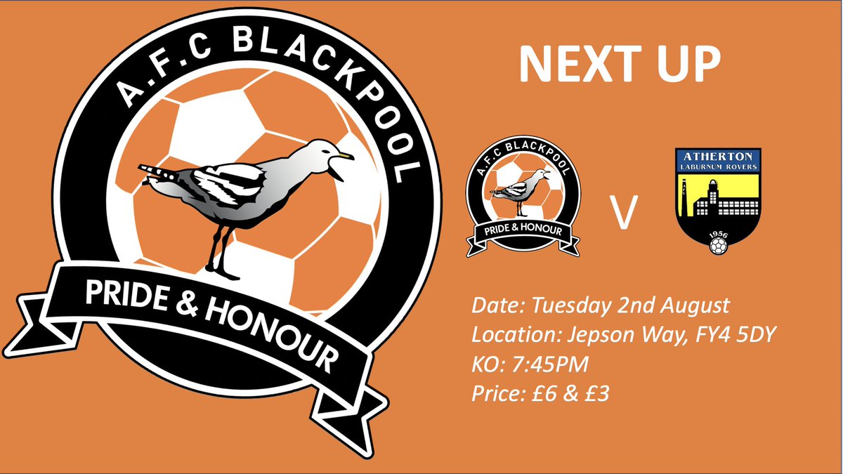 AFCBlackpool's tweet photo. NEXT UP: It's a quick turnaround for Mechs as we welcome @AthertonLRFC to Jepson Way for our first home game of the season, on Tuesday night!

🚨RT this tweet to be in the draw to win two free tickets to the game!🚨

Match info here ➡️https://t.co/HBxWfuNbqO #upthemechs https://t.co/QdsSuA9GFj