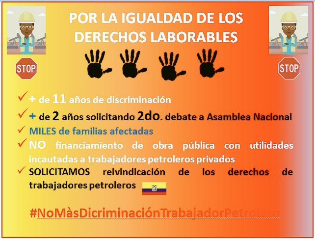laloking19621's tweet photo. RT📲
4️⃣1️⃣6️⃣días
PIDIENDO llamen a 2do DEBATE en espera ➕2 AÑOS

11 AÑOS QUE AUTORIDADES HAN OLVIDADO NUESTRO PEDIDO.
NO ➕ INCAUTACIÓN DE UTILIDADES 
@AsambleaEcuador
@LaboralAN

@VaPetrolero
@YSiTePasaATi_CT
@VaPetrolero
@LassoGuillermo
@VSaquicelaE
https://t.co/RAsKYHfpXz https://t.co/zklyy3ltiL