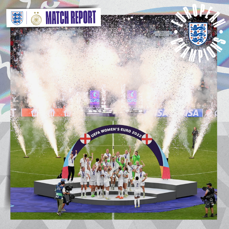 England's tweet photo. An incredible night at @wembleystadium.

#WEURO2022 CHAMPIONS! 🏆