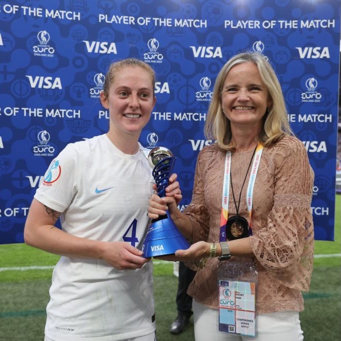 Making history! 🏆

The UEFA Women's EURO 2022™️ Final #VisaPOTM is the one and only Kiera Walsh 🏅⚽

👀 Assisted England’s first goal
💪 Solid play in the middle over 120 minutes
🎯 80% passing accuracy
🏃‍♀️ Distance covered 12km

#WEURO2022 #ENGvGER

@WEURO2022
