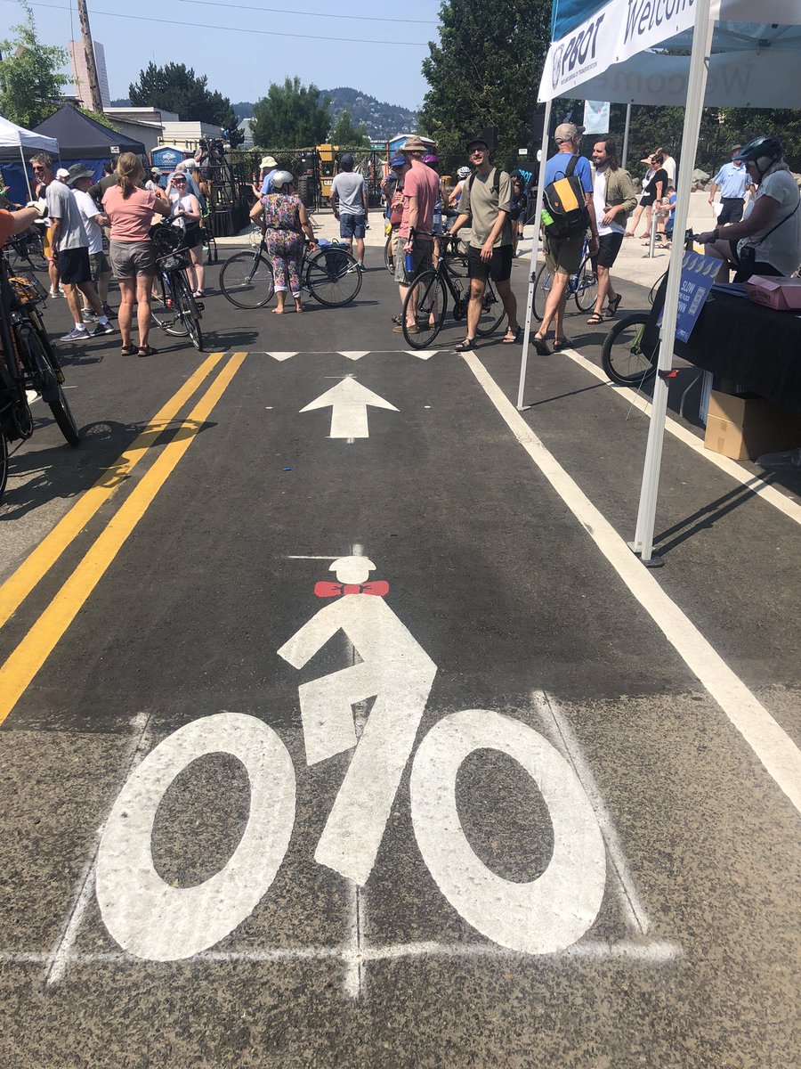 Portland’s newest bike lane art! #BlumBridge
