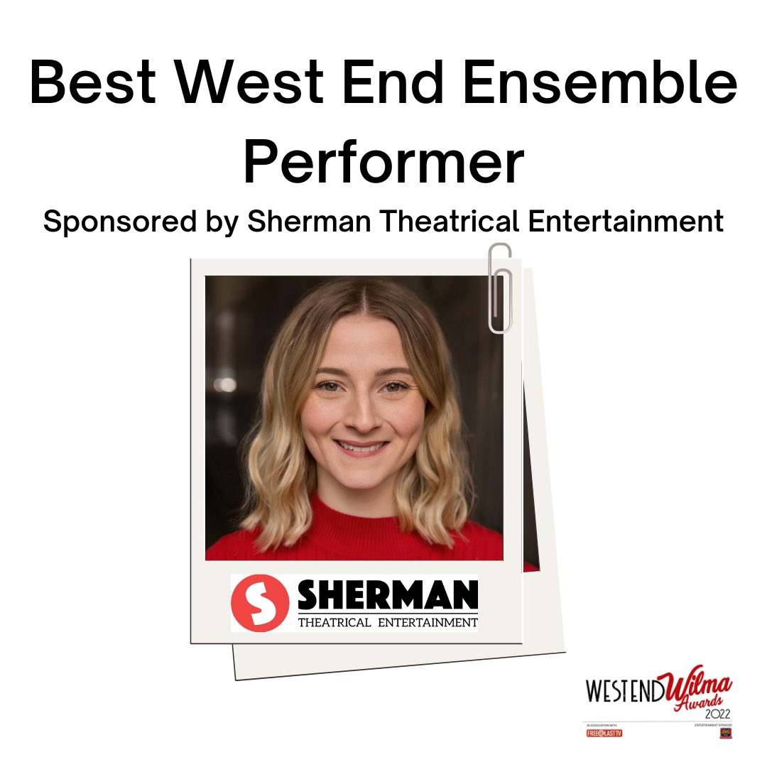 The winner of Best West End Ensemble Performer, sponsored by <a href="/RobbieSherman/">SHERMAN Theatrical Entertainment</a> is <a href="/HannahLowther97/">Hannah Lowther</a> for <a href="/HeathersMusical/">Heathers the Musical</a> 👏