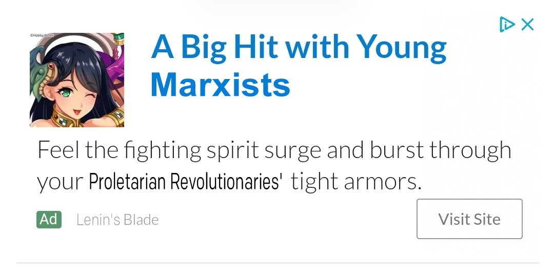 Comradebanana's tweet photo. Dang, I feel specifically targeted by this ad.  #Marxism #Proletarianrevolution #Leninsblade #marxists #Comrades https://t.co/UWYROIA0Iw