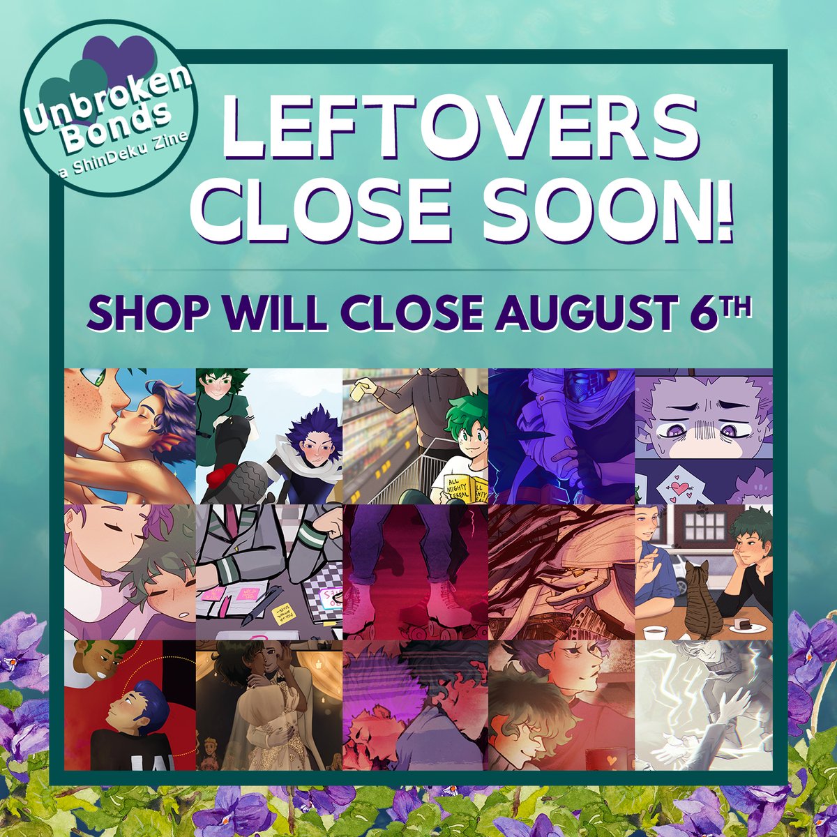 UnbrokenBondsZi's tweet photo. 💚Leftovers Ending Soon💜
Hello everyone! Dropping in to let you know that leftovers will be closing in one week!! 
Leftovers will officially close on August 6th! Hit up the shop while you still have the chance. 
https://t.co/VcfVPQuoiZ https://t.co/v8ELkS7P2p